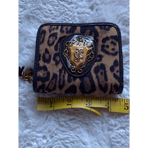 Juicy Couture Juicy Romance Coin Zip Around Wallet Natural Leopard NEW - Picture 10 of 11